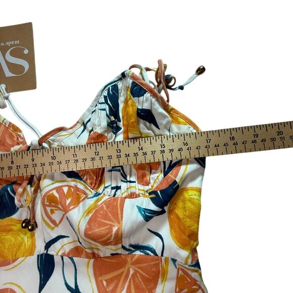 NWT Seven Wonders Citrus Print Marilla Midi Dress  Tie Strap Sundress Size XL - Picture 11 of 14